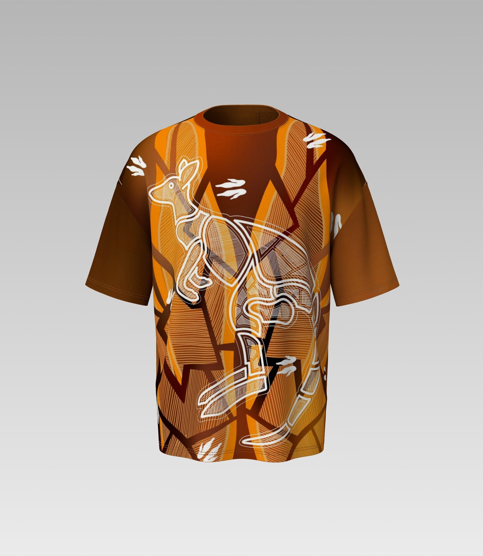 Country Run ochre oversized tee front view