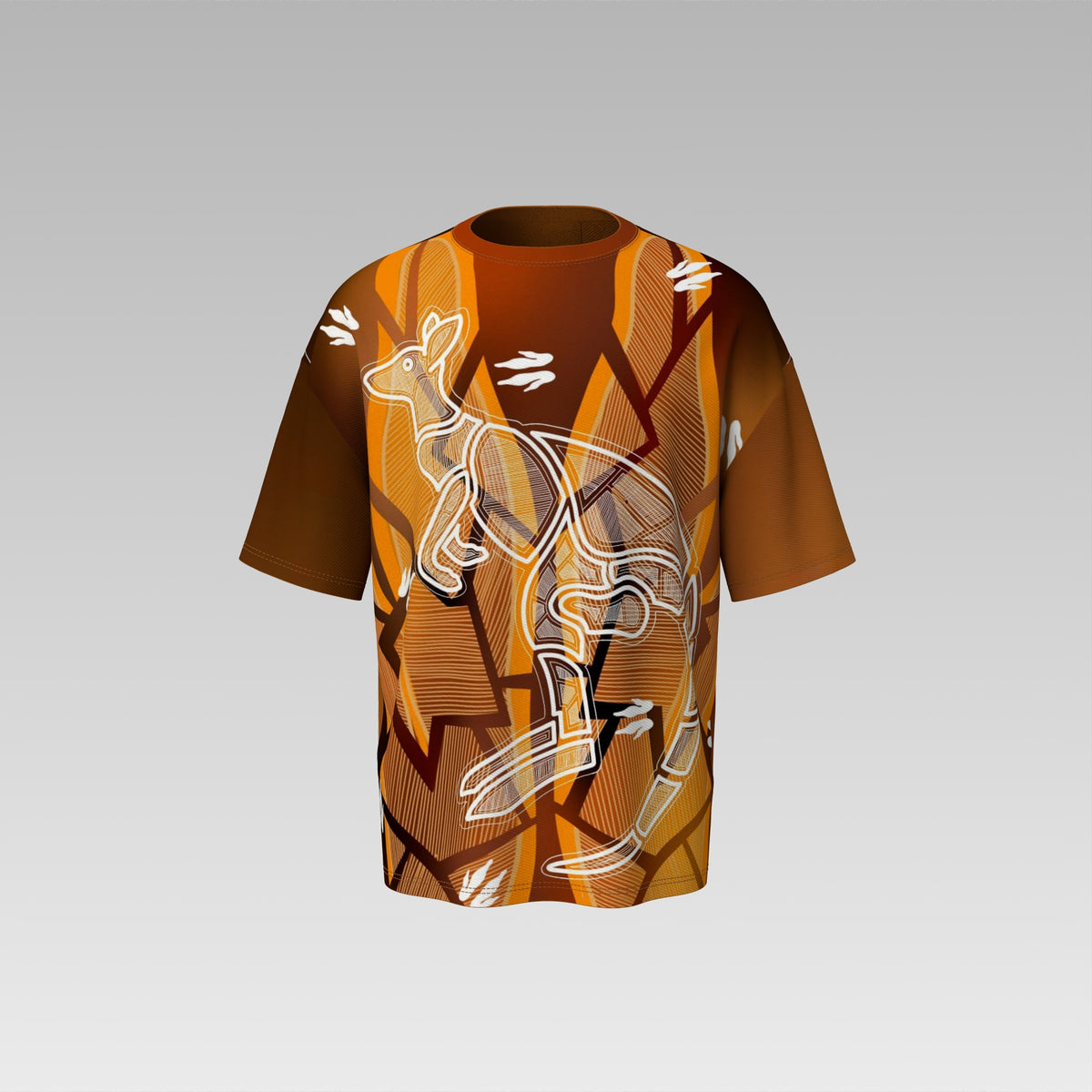 Country Run ochre oversized tee front view
