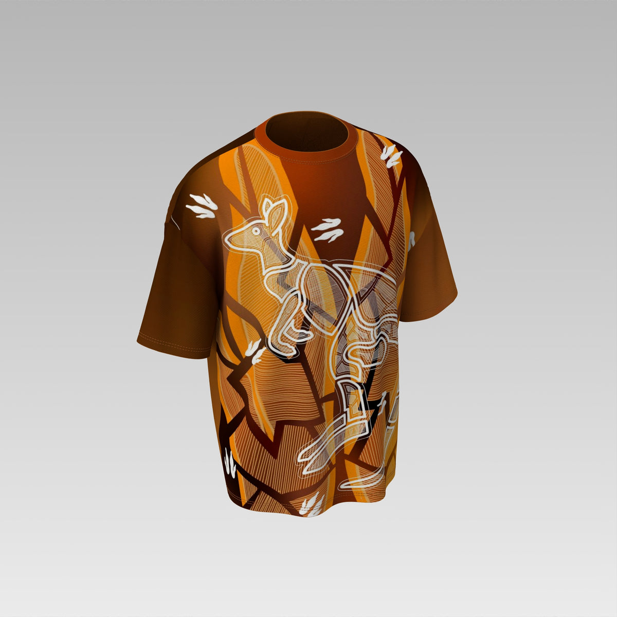 Country Run ochre oversized tee detail