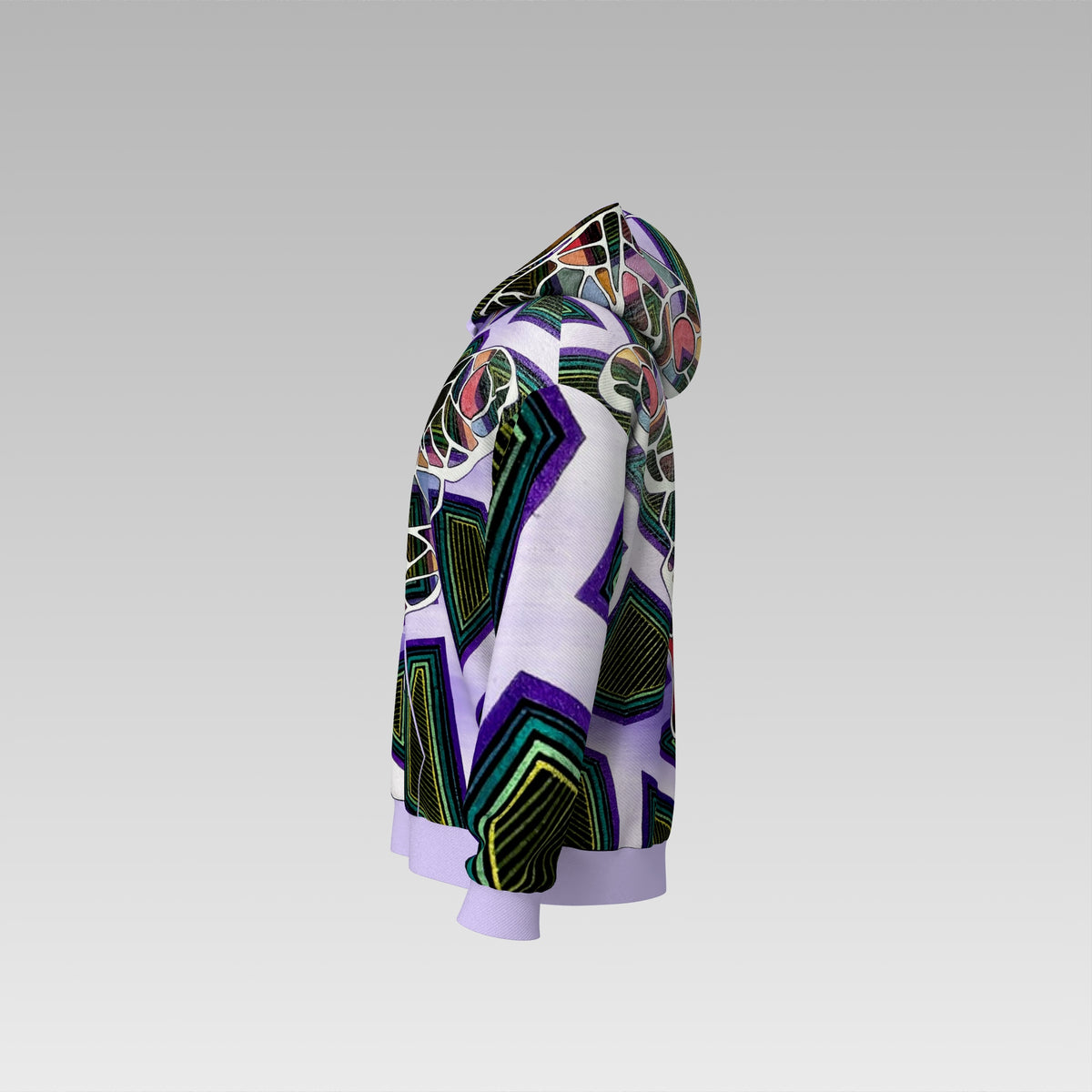 Night Garden lilac butterfly hoodie detail