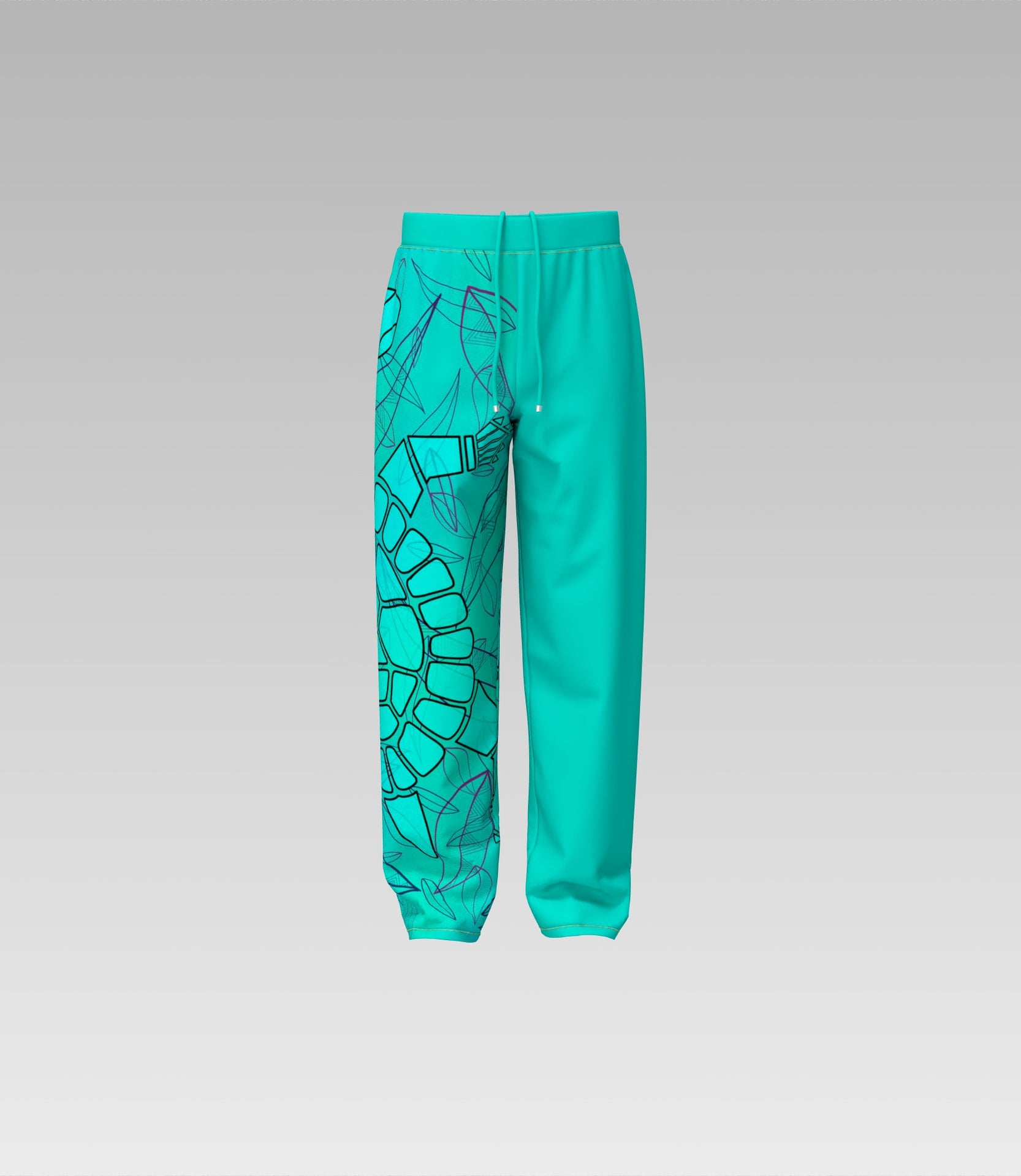 Riverline turquoise track pants front view
