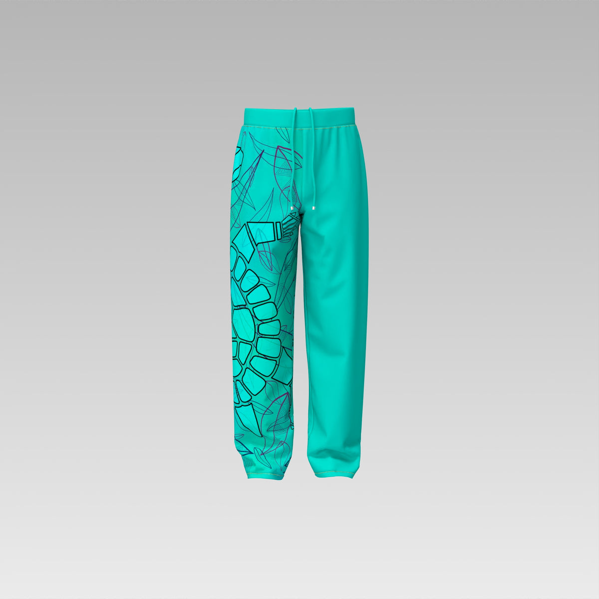 Riverline turquoise track pants front view
