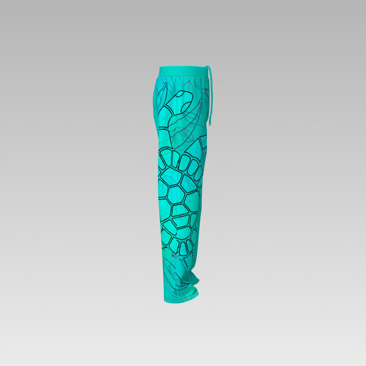 Riverline turquoise track pants artwork detail